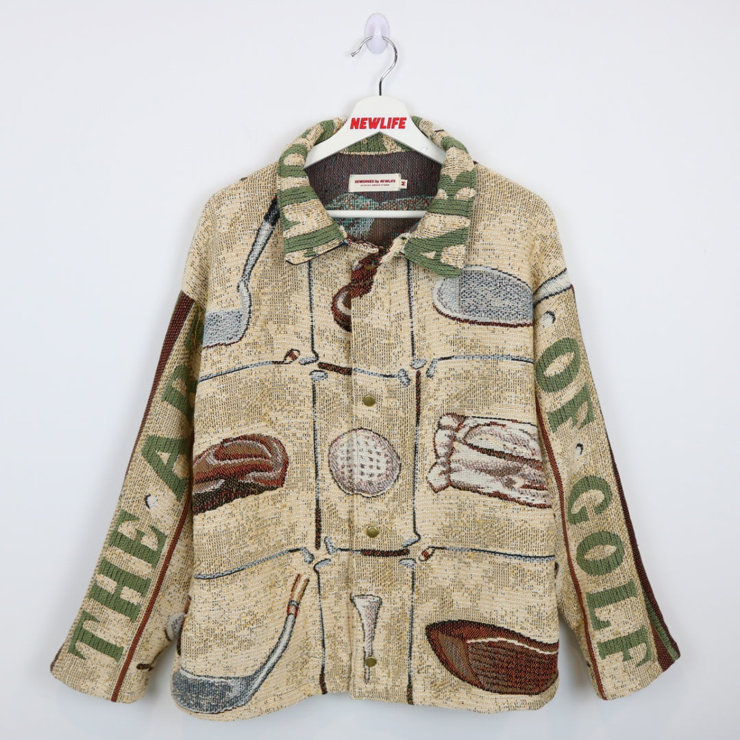 Reworked Vintage The Art of Golf Tapestry Jacket - M-NEWLIFE Clothing