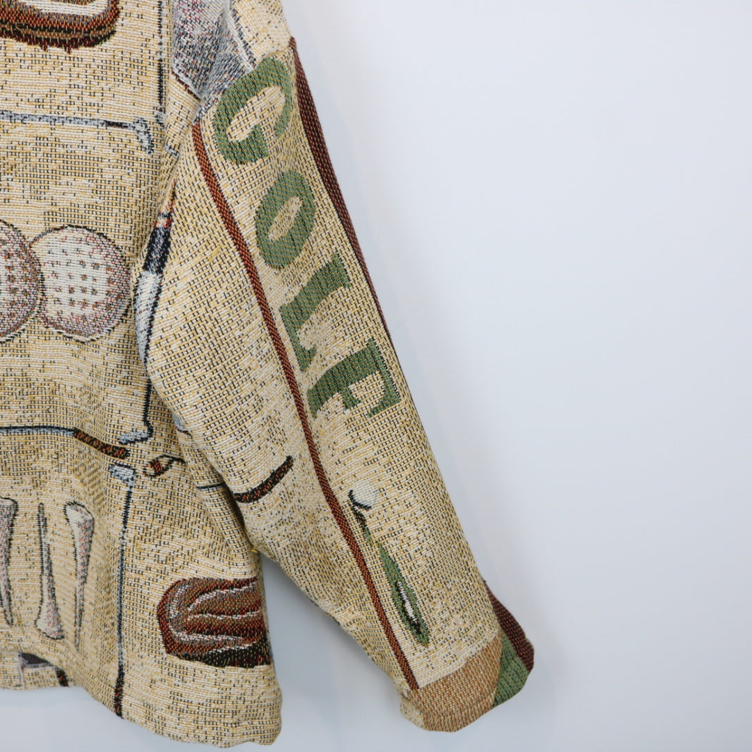 Reworked Vintage The Art of Golf Tapestry Jacket - M-NEWLIFE Clothing