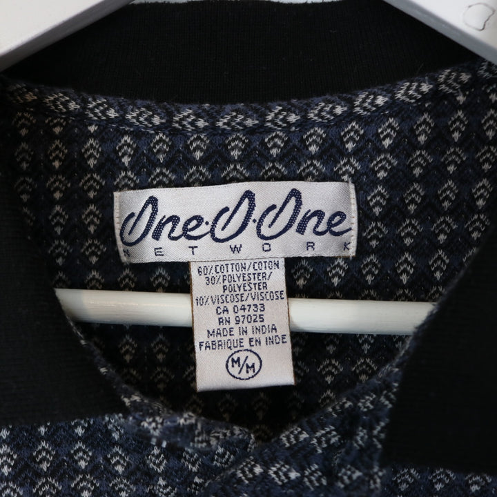 Vintage 90's 101 Network Patterned Polo Shirt - M-NEWLIFE Clothing