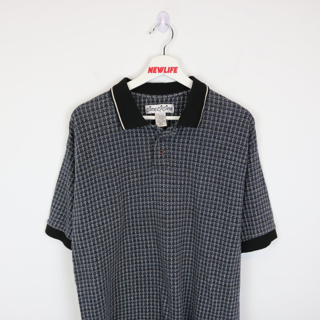 Vintage 90's 101 Network Patterned Polo Shirt - M-NEWLIFE Clothing