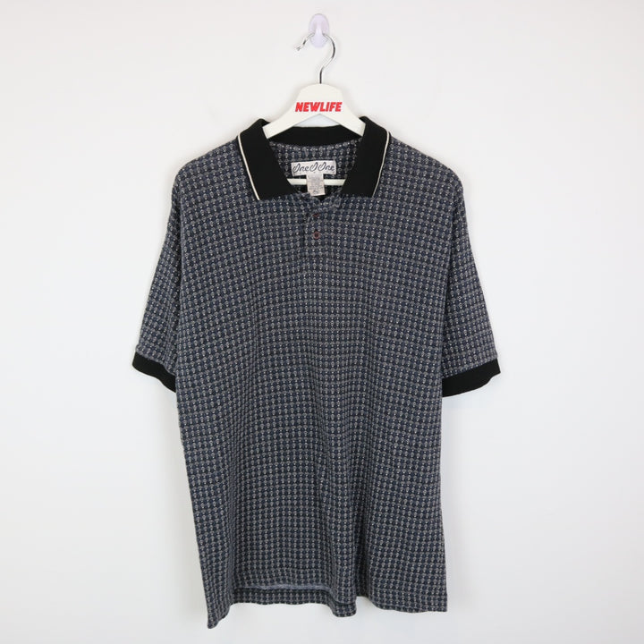 Vintage 90's 101 Network Patterned Polo Shirt - M-NEWLIFE Clothing