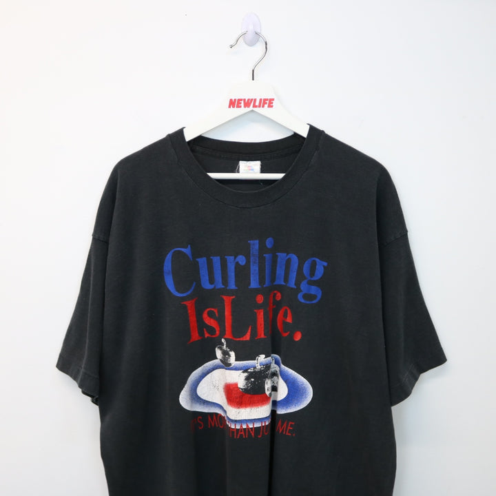 Vintage 90's Curling is Life Tee - XL-NEWLIFE Clothing