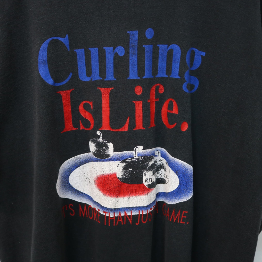 Vintage 90's Curling is Life Tee - XL-NEWLIFE Clothing