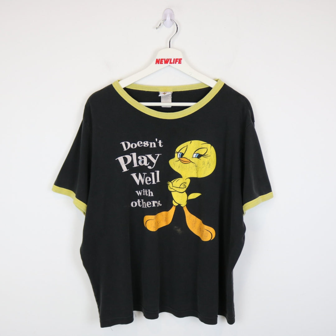 Vintage 90's Looney Tunes Tweety Bird Ringer Tee - XL-NEWLIFE Clothing
