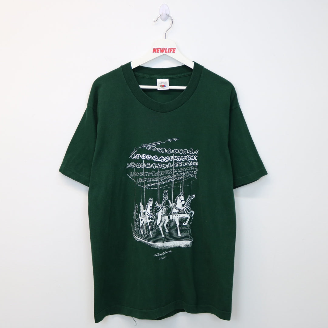 Vintage 1994 Old Port Dalhousie Carousel Tee - L-NEWLIFE Clothing