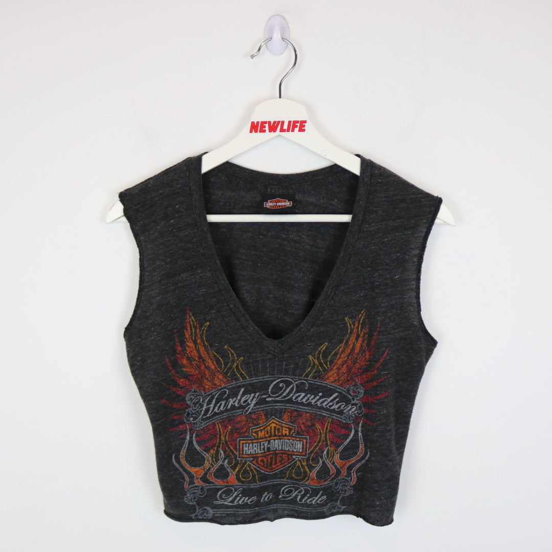 Harley Davidson Red Deer Cropped Tank Top - M-NEWLIFE Clothing
