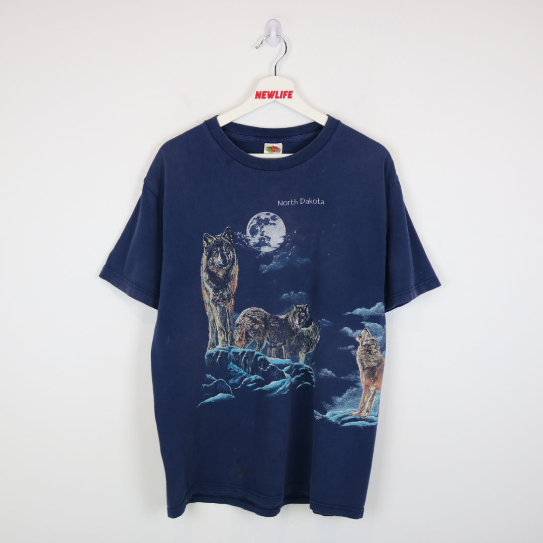 Vintage 00's Wolf North Dakota Nature Tee - L-NEWLIFE Clothing