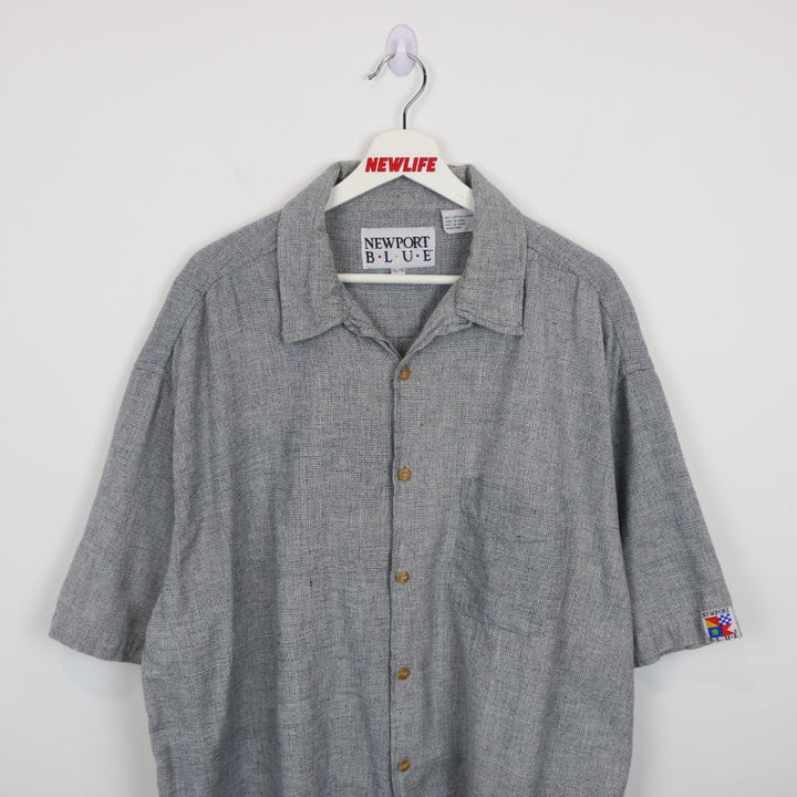 Vintage 90's Newport Blue Short Sleeve Button Up - XL-NEWLIFE Clothing