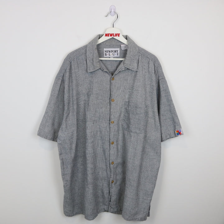 Vintage 90's Newport Blue Short Sleeve Button Up - XL-NEWLIFE Clothing