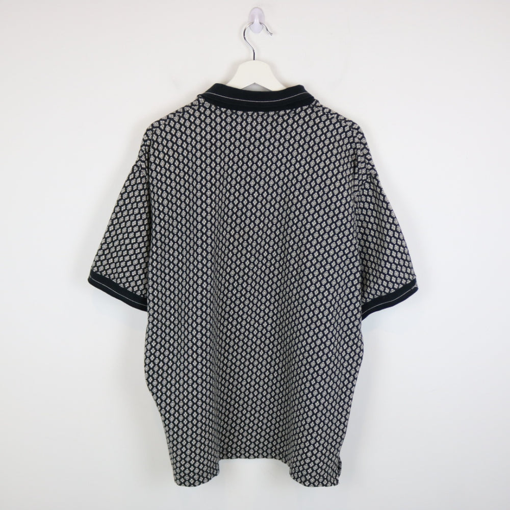 Vintage 90's Serge Saint Yves Patterned Polo Shirt - L-NEWLIFE Clothing