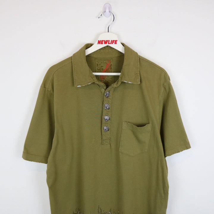Vintage Y2K Ed Hardy Skull Polo Shirt - L-NEWLIFE Clothing