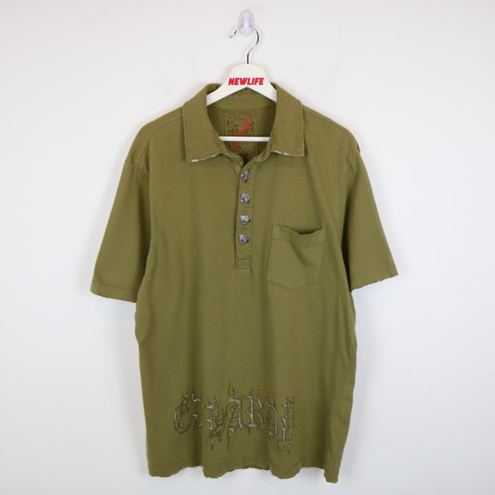 Vintage Y2K Ed Hardy Skull Polo Shirt - L-NEWLIFE Clothing