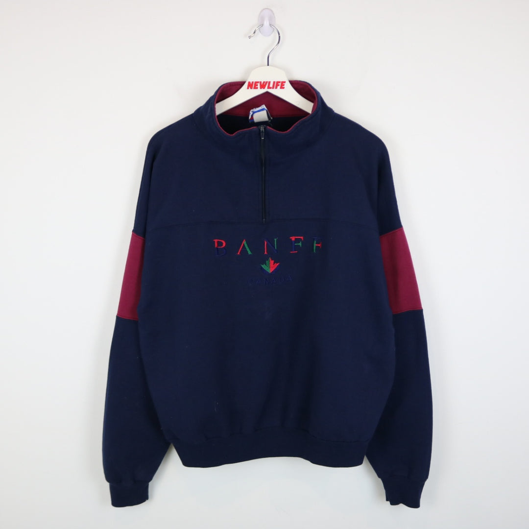 Vintage 90's Banff Canada Quarter Zip Sweater - L-NEWLIFE Clothing