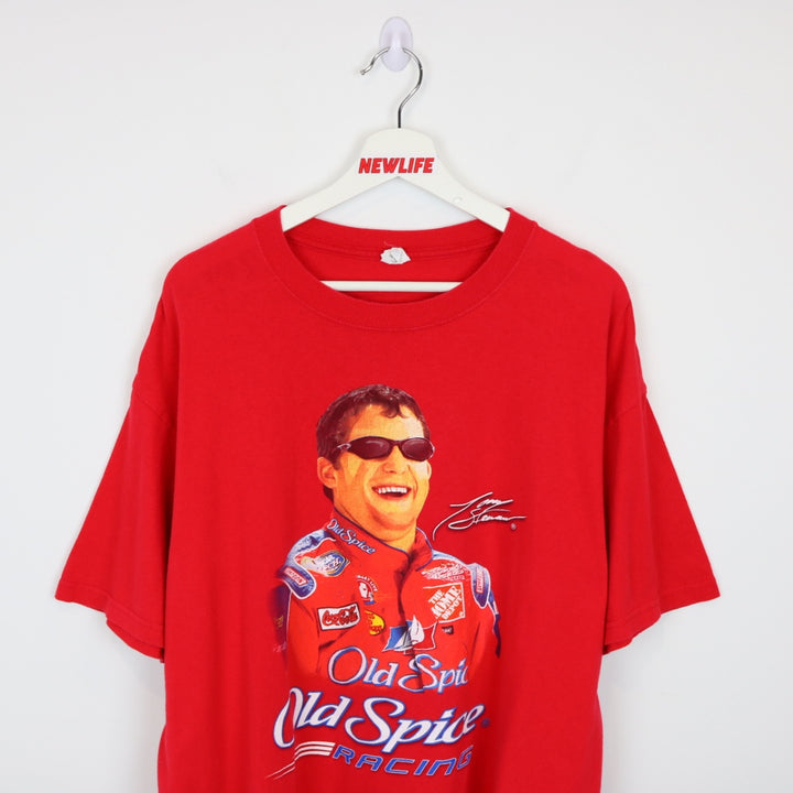 Vintage 00's Tony Stewart Old Spice Nascar Racing Tee - XL-NEWLIFE Clothing