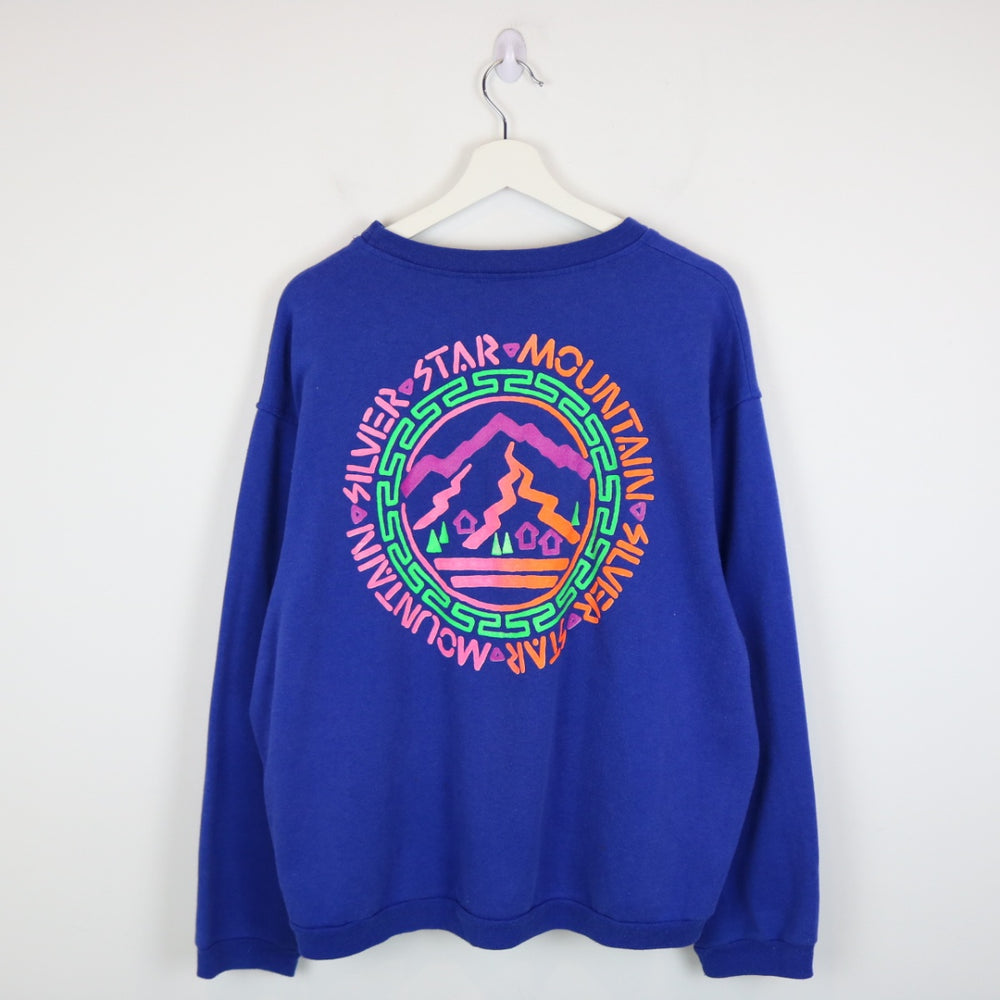 Vintage 80's Silver Star Mountain Crewneck - L-NEWLIFE Clothing