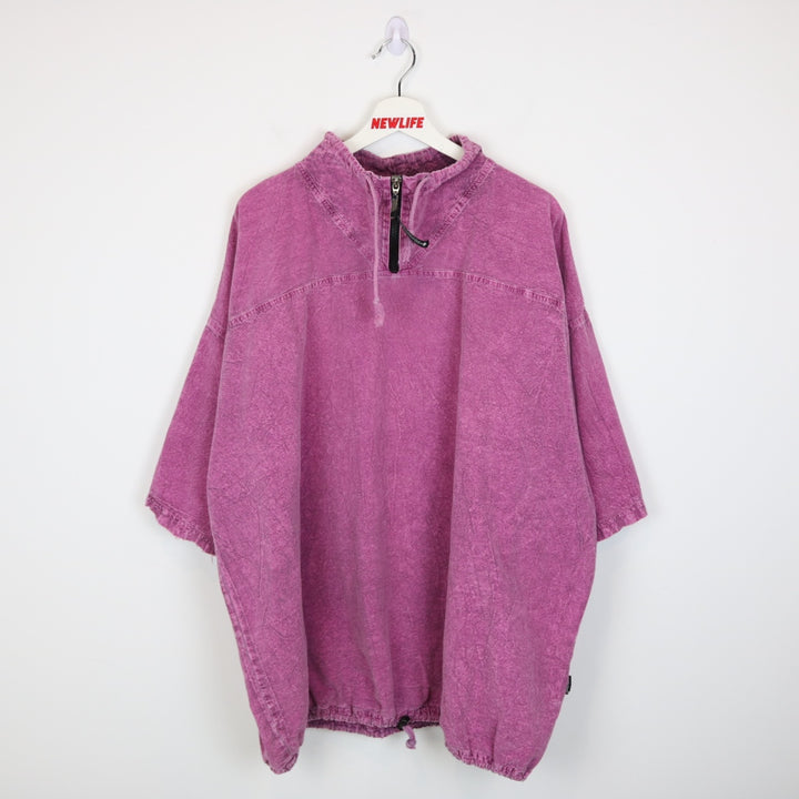 Vintage 90's Ezze Wear Short Sleeve Quarter Zip - XXL-NEWLIFE Clothing