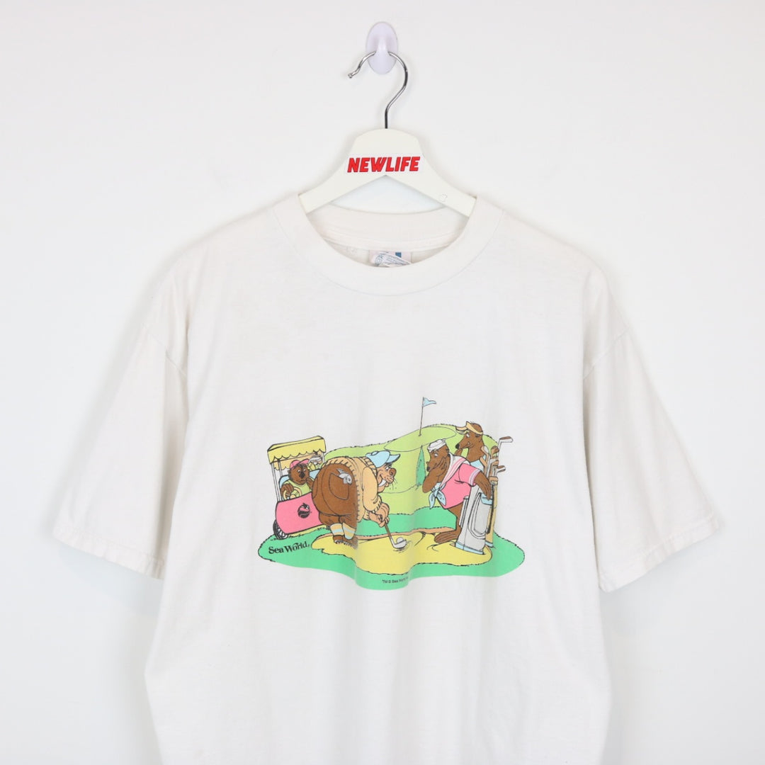 Vintage 90's Sea World Golf Nature Tee - L-NEWLIFE Clothing