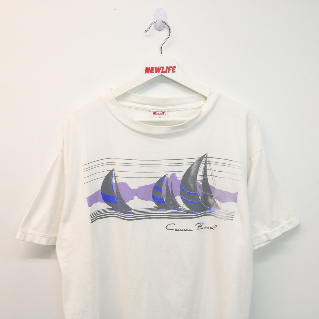 Vintage 90's Cannon Beach Sailboat Tee - L-NEWLIFE Clothing