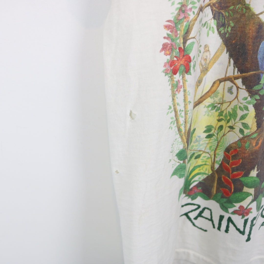 Vintage 1991 Rainforest Preserve Paradise Nature Tee - L-NEWLIFE Clothing