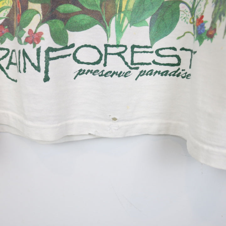 Vintage 1991 Rainforest Preserve Paradise Nature Tee - L-NEWLIFE Clothing