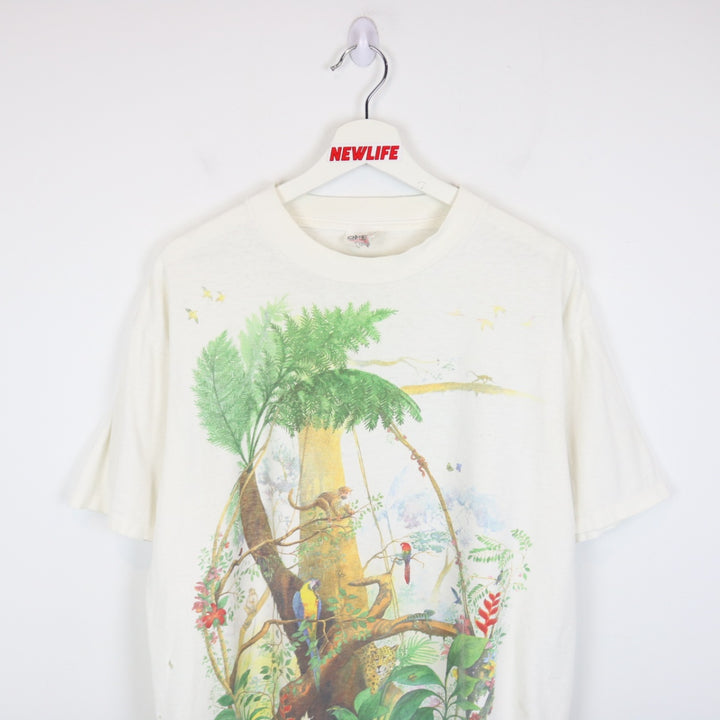 Vintage 1991 Rainforest Preserve Paradise Nature Tee - L-NEWLIFE Clothing