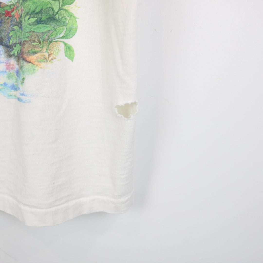 Vintage 1991 Rainforest Preserve Paradise Nature Tee - L-NEWLIFE Clothing