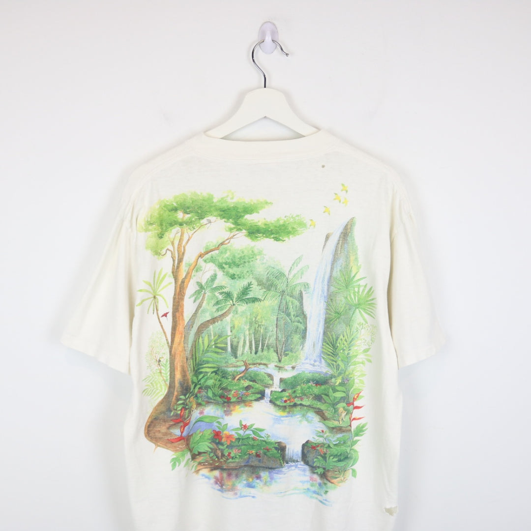 Vintage 1991 Rainforest Preserve Paradise Nature Tee - L-NEWLIFE Clothing