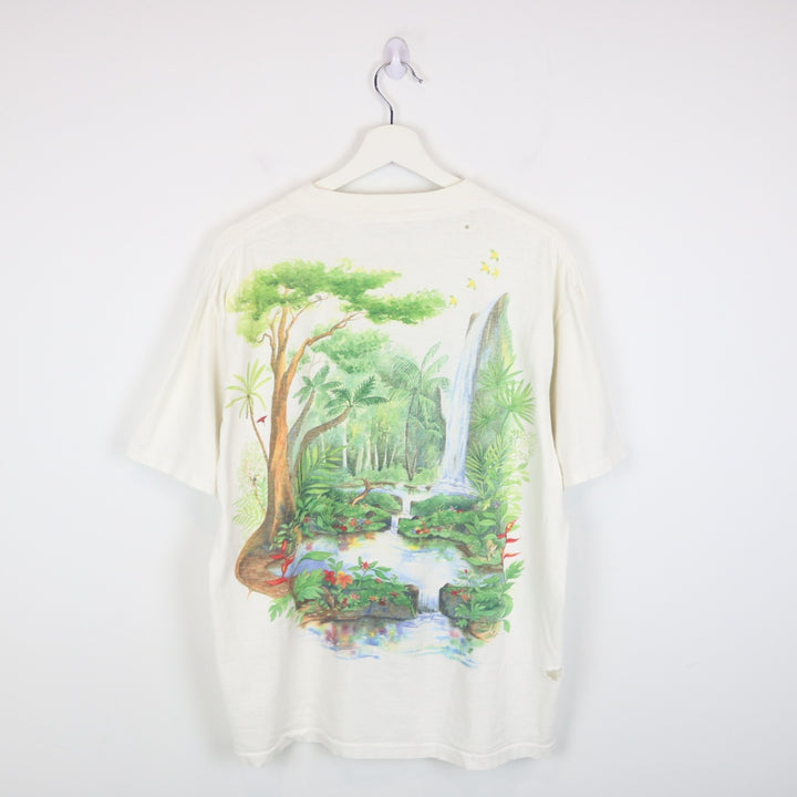 Vintage 1991 Rainforest Preserve Paradise Nature Tee - L-NEWLIFE Clothing