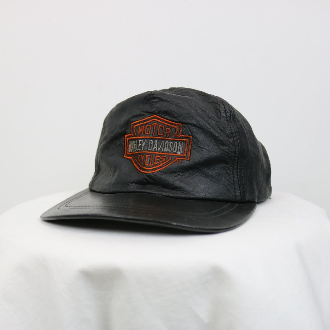 Vintage 80's Harley Davidson Leather Hat - OS-NEWLIFE Clothing