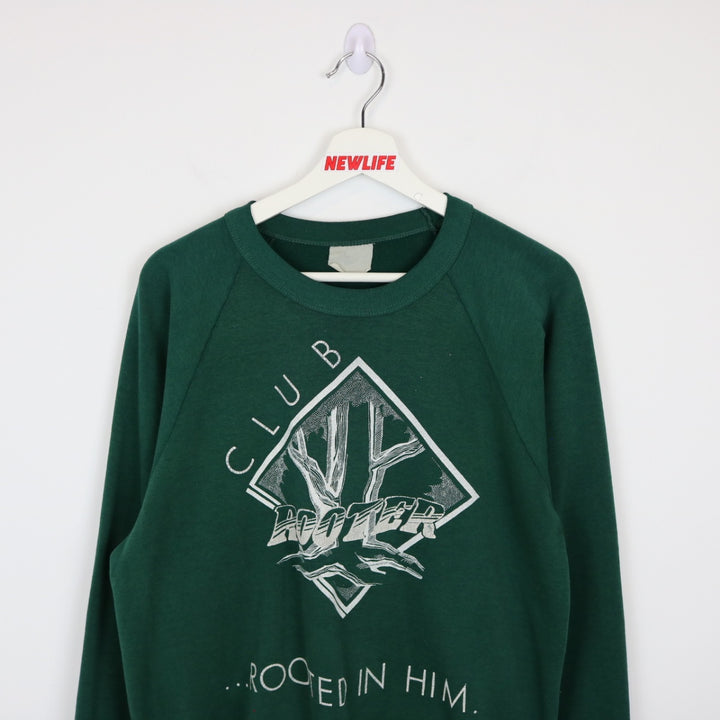 Vintage 80's Club Rooter Rooted in Him Crewneck - M-NEWLIFE Clothing