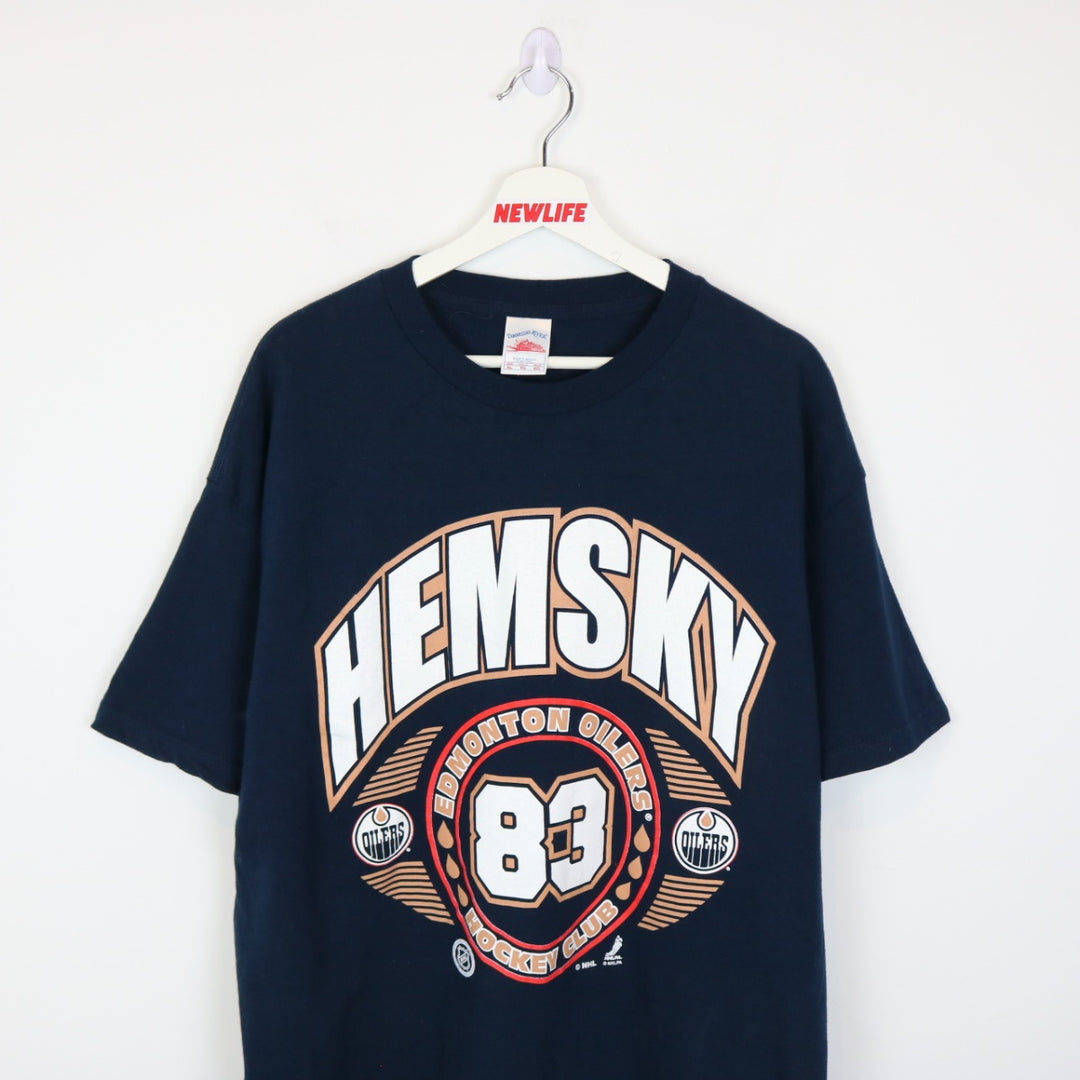 Vintage 00's Edmonton Oilers Ales Hemsky NHL Tee - L-NEWLIFE Clothing