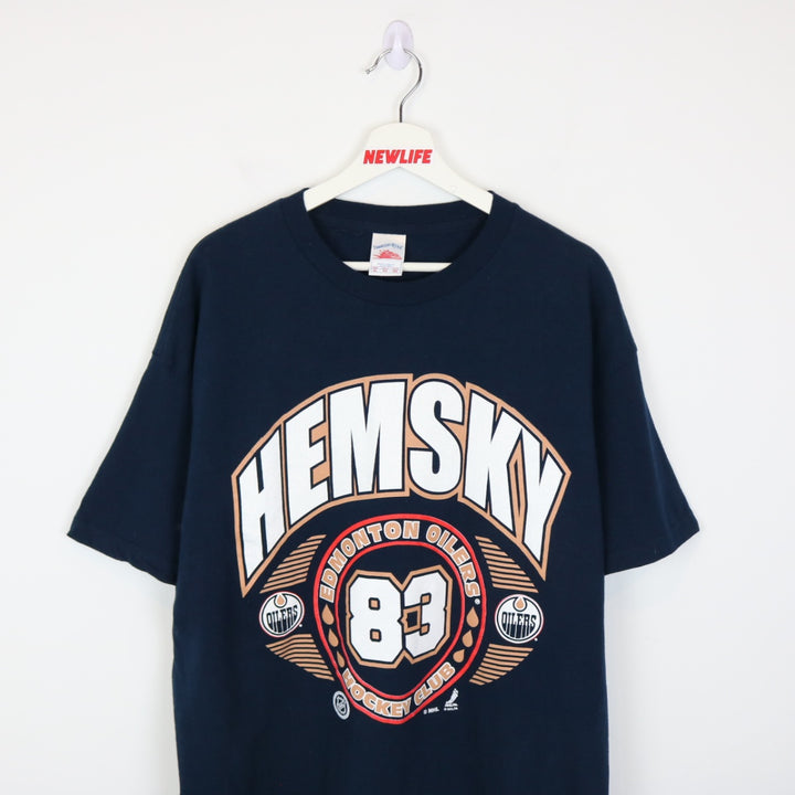 Vintage 00's Edmonton Oilers Ales Hemsky NHL Tee - L-NEWLIFE Clothing