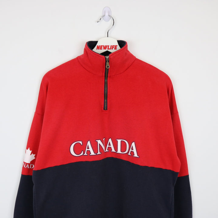 Vintage 90's Canada Quarter Zip Sweater - M-NEWLIFE Clothing