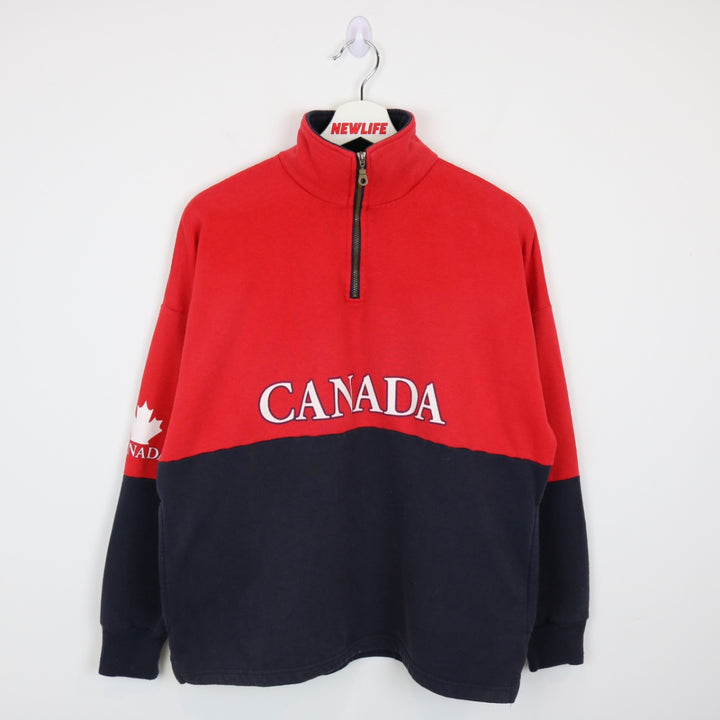 Vintage 90's Canada Quarter Zip Sweater - M-NEWLIFE Clothing