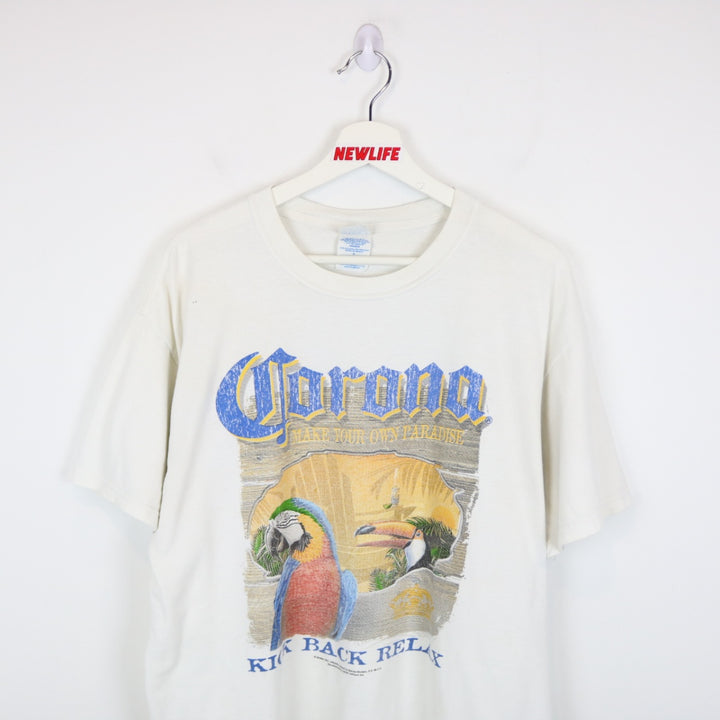 Vintage 2007 Kick Back Relax Corona Beer Tee - L-NEWLIFE Clothing