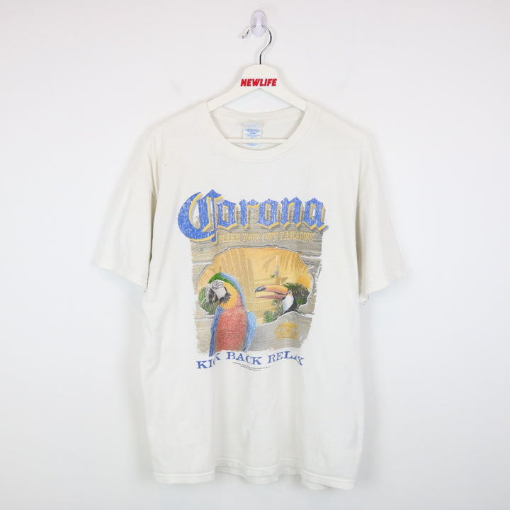 Vintage 2007 Kick Back Relax Corona Beer Tee - L-NEWLIFE Clothing
