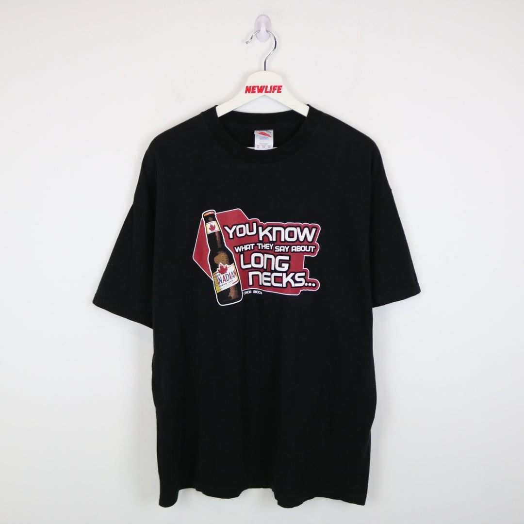 Vintage 2004 Molson Canadian Beer Long Necks Tee - XL-NEWLIFE Clothing