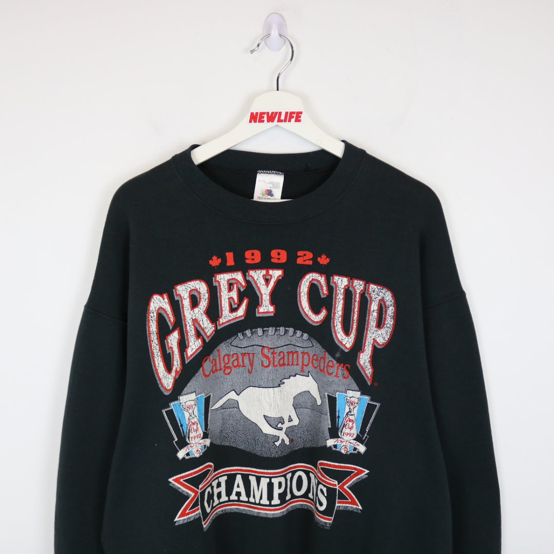 Vintage 1992 Grey Cup Champs Calgary Stampeders CFL Crewneck - XL-NEWLIFE Clothing