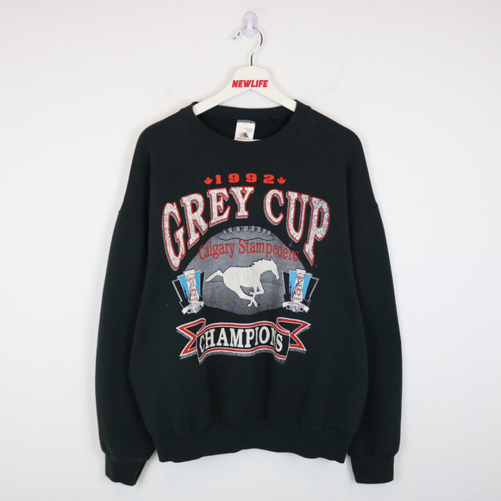 Vintage 1992 Grey Cup Champs Calgary Stampeders CFL Crewneck - XL-NEWLIFE Clothing