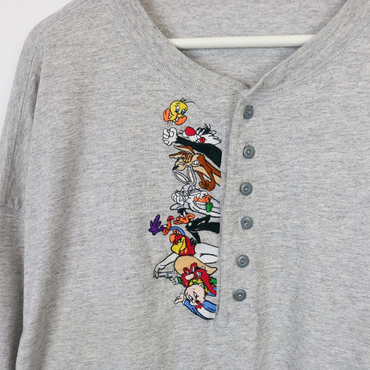 Vintage 90's Looney Tunes Henley Tee - XXL-NEWLIFE Clothing