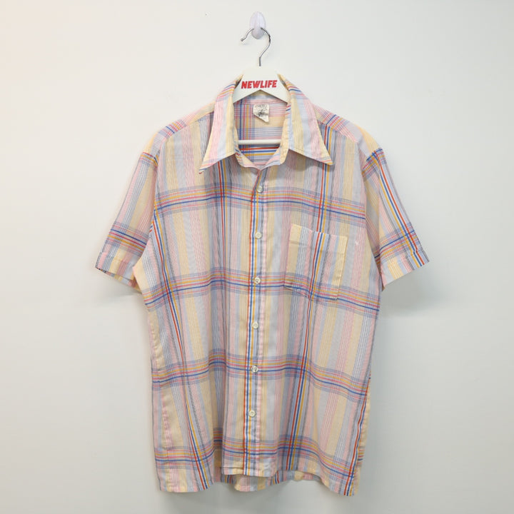 Vintage 90's Striped Short Sleeve Button Up - L-NEWLIFE Clothing