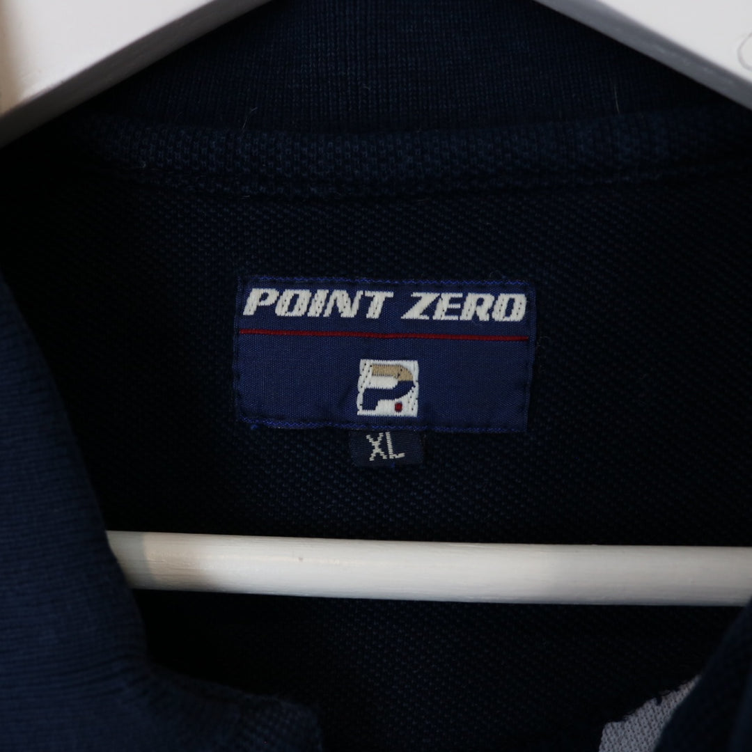 Vintage 90's Point Zero Striped Polo Shirt - L-NEWLIFE Clothing