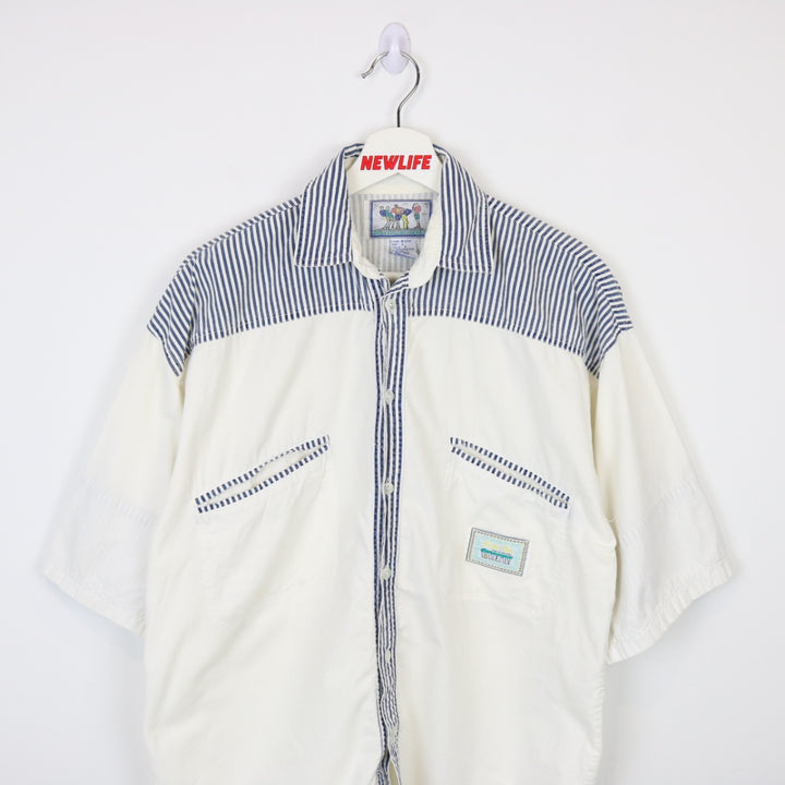 Vintage 80's Bugle Boy Short Sleeve Button Up - M-NEWLIFE Clothing