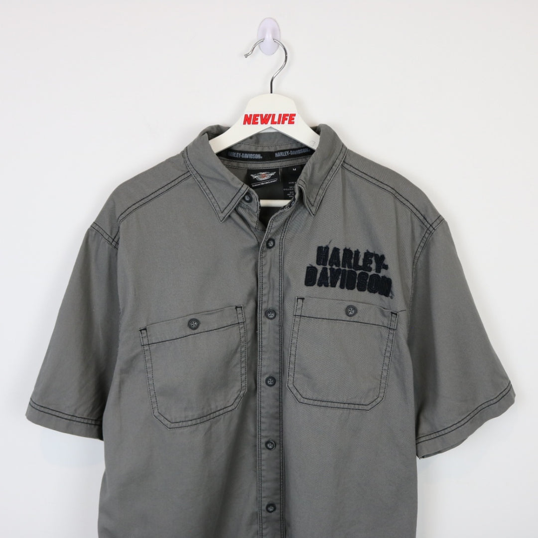 Harley Davidson Eagle Short Sleeve Button Up - M-NEWLIFE Clothing