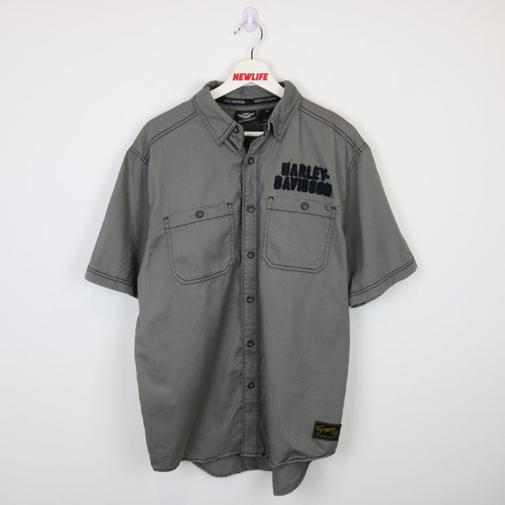 Harley Davidson Eagle Short Sleeve Button Up - M-NEWLIFE Clothing