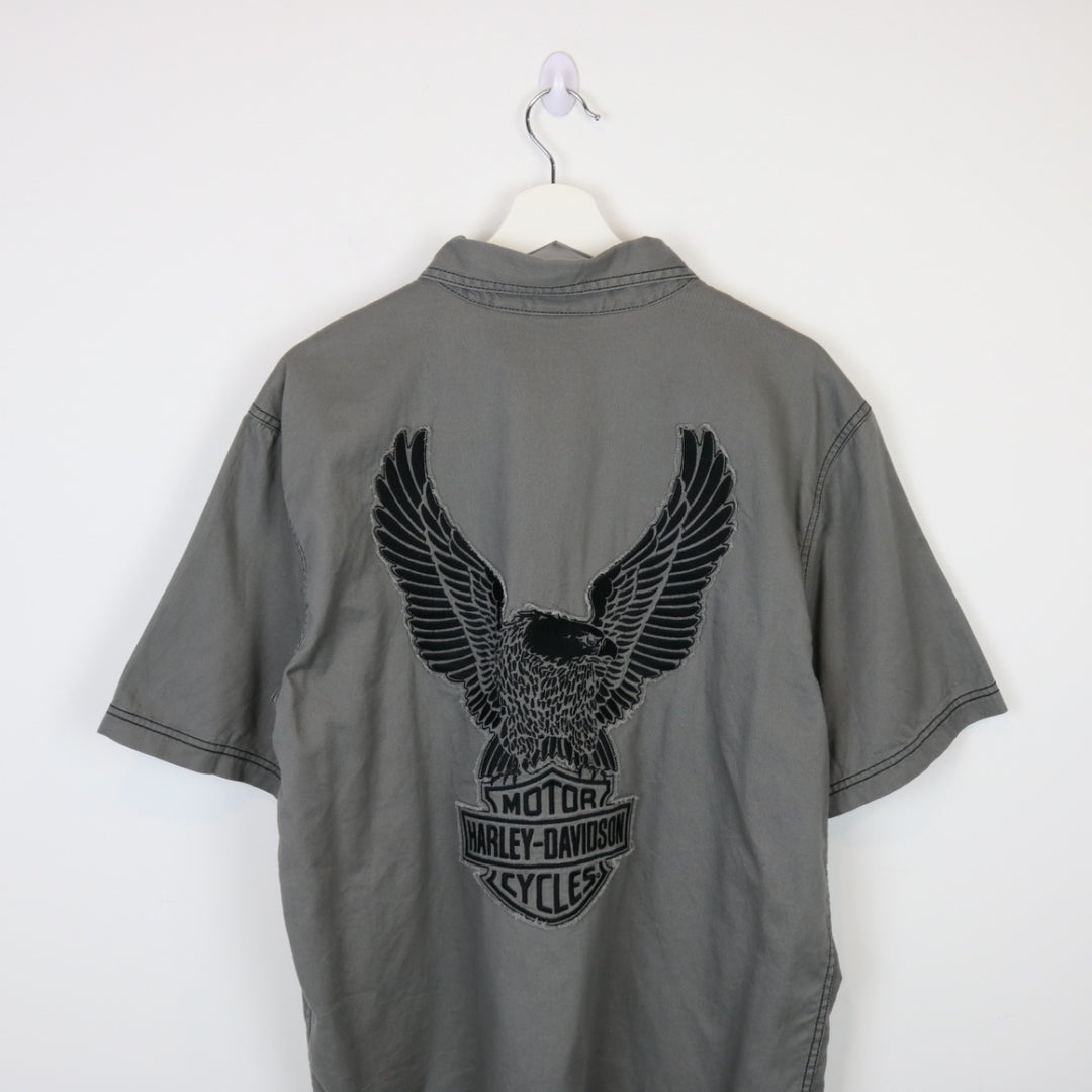 Harley Davidson Eagle Short Sleeve Button Up - M-NEWLIFE Clothing