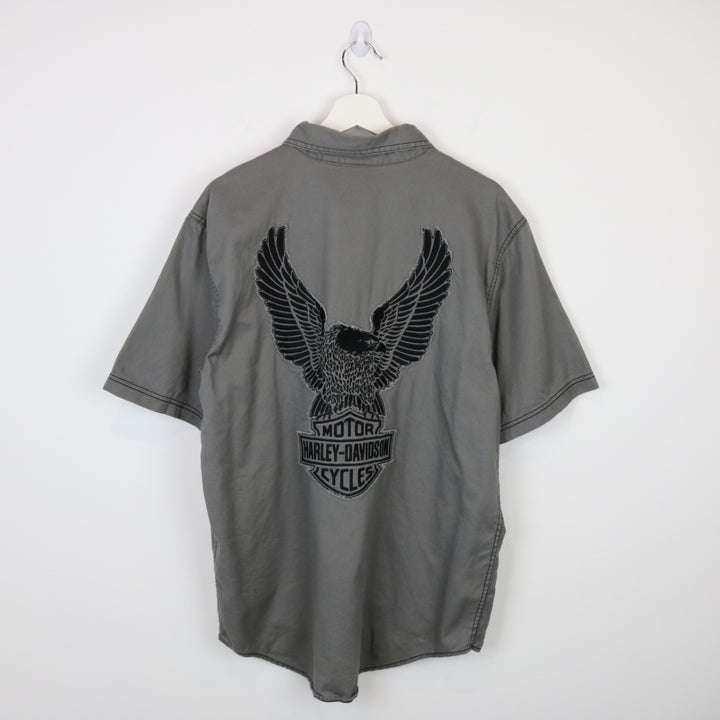 Harley Davidson Eagle Short Sleeve Button Up - M-NEWLIFE Clothing