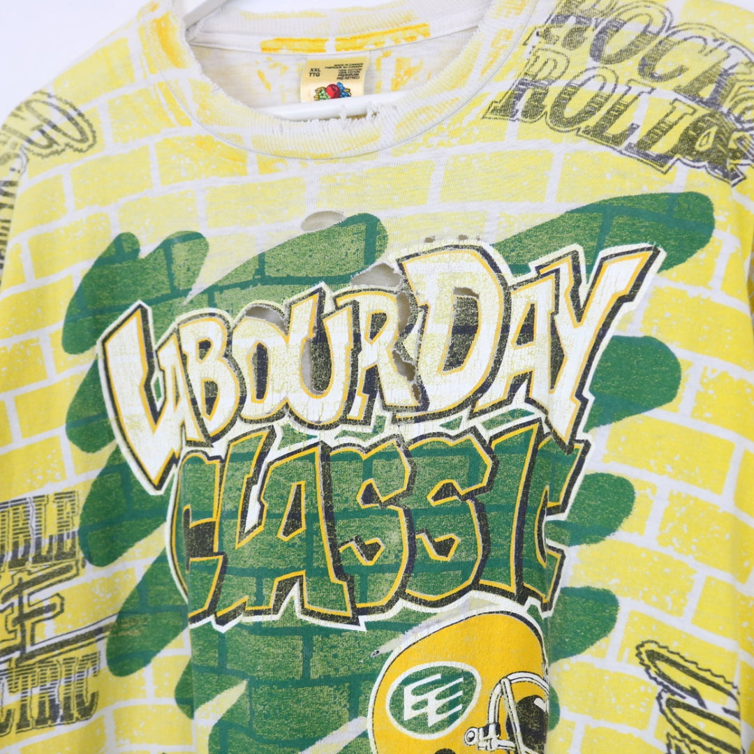 Vintage 1991 Labour Day Classic Graffiti Edmonton Elks CFL Tee - XL-NEWLIFE Clothing