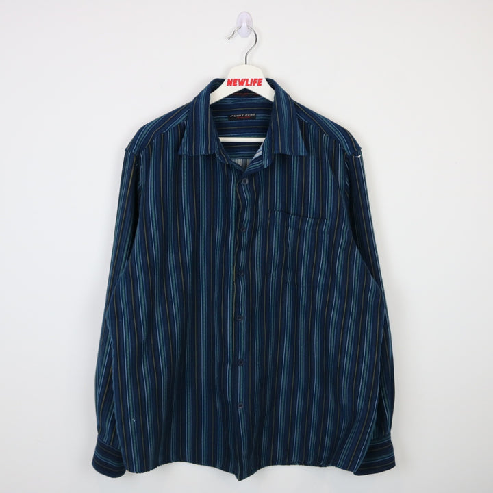 Vintage Point Zero Velvet Striped Button Up - L-NEWLIFE Clothing