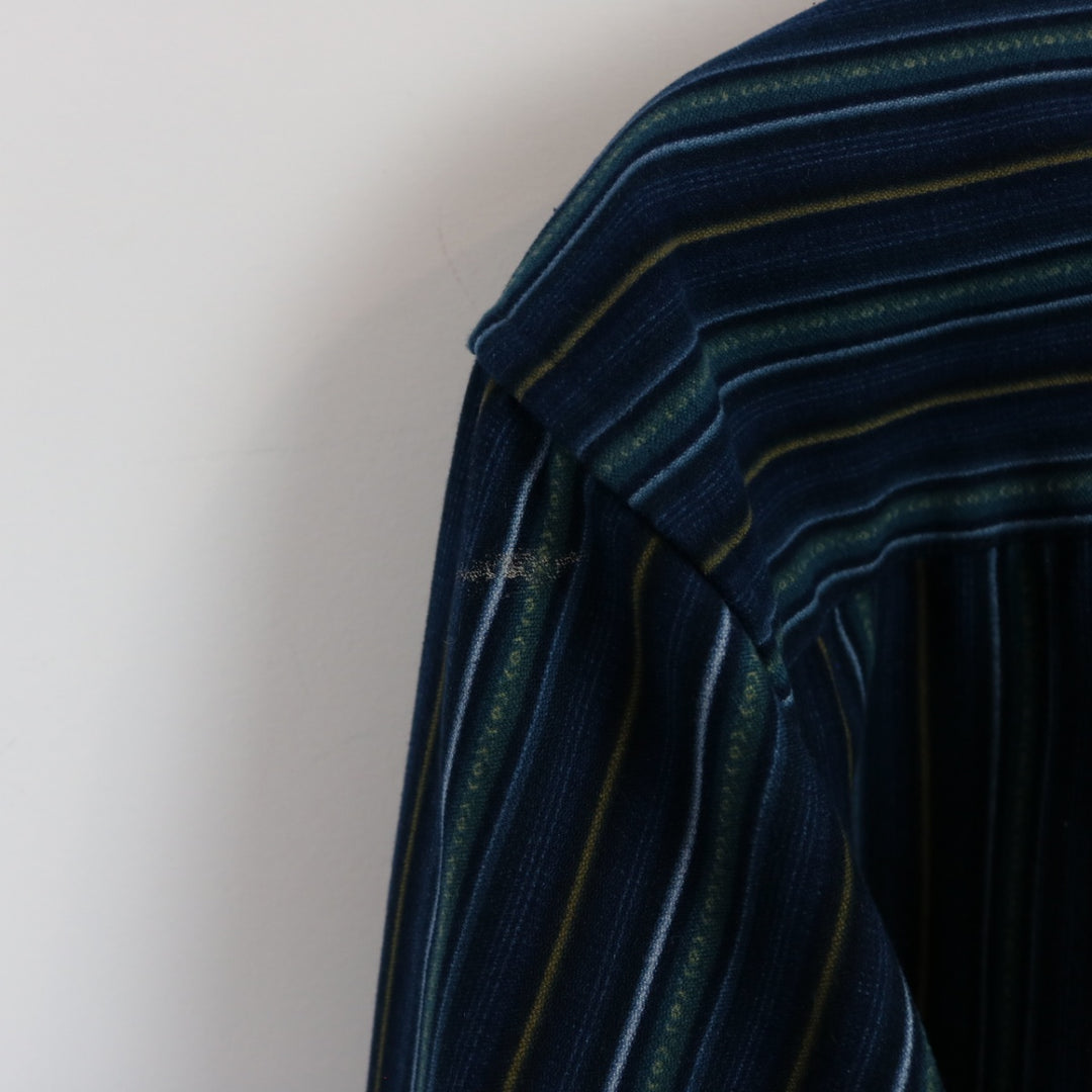 Vintage Point Zero Velvet Striped Button Up - L-NEWLIFE Clothing